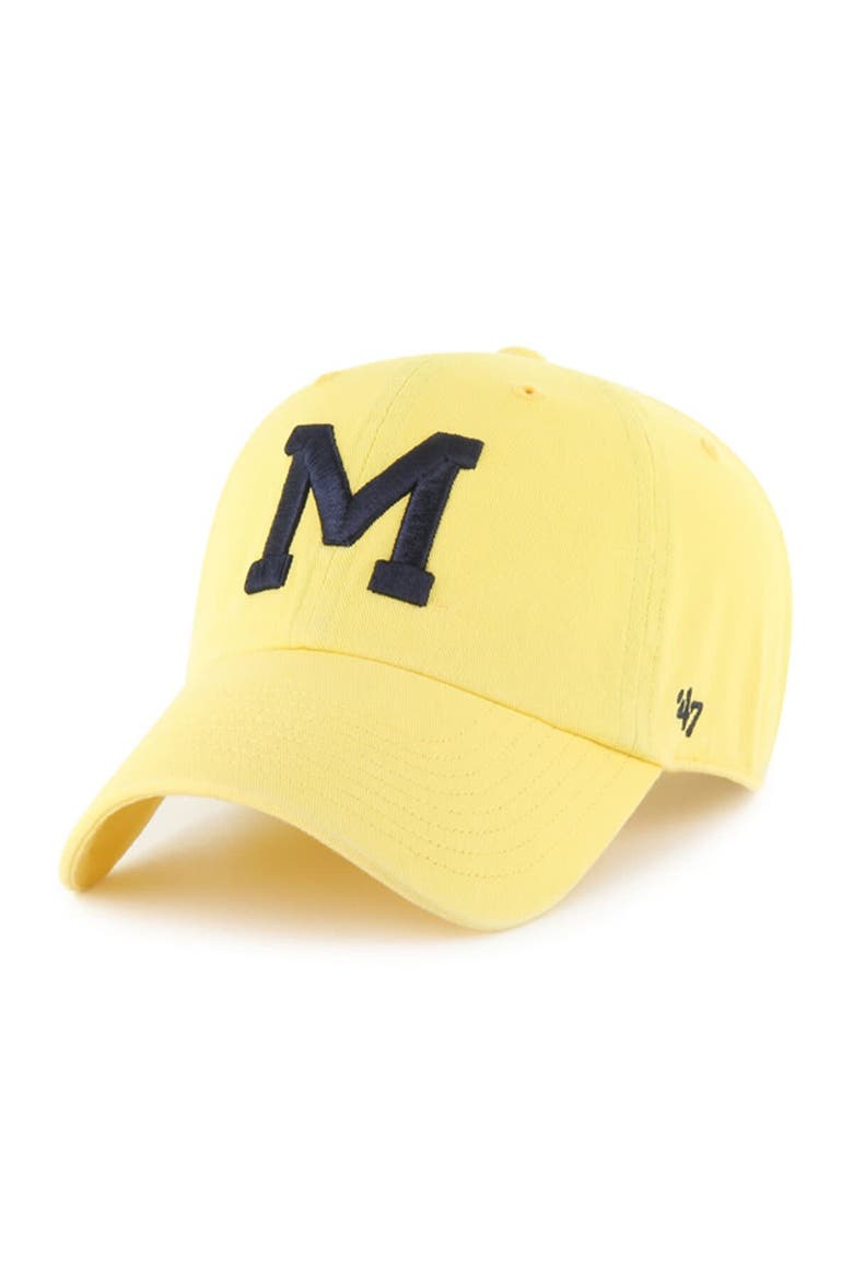 Men's '47 Maize Michigan Wolverines Vault Clean Up Adjustable Hat, Main, color, Maize