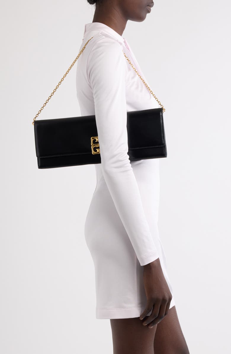 Givenchy 4G Liquid Logo Long Calfskin Clutch, Alternate, color,