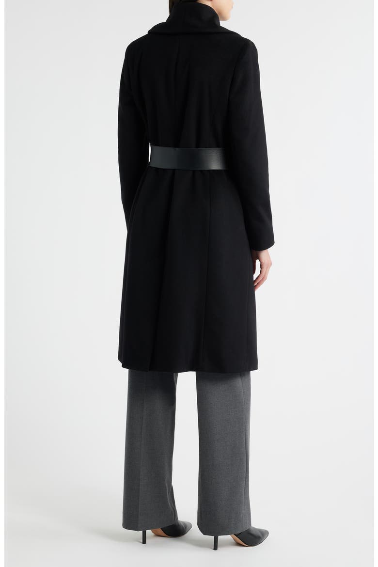 Inez Loro Piana Wool & Cashmere Coat, Alternate, color, BLACK