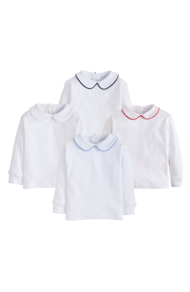 Little English Kids' Long Sleeve Piped Peter Pan Shirt, Alternate, color, White