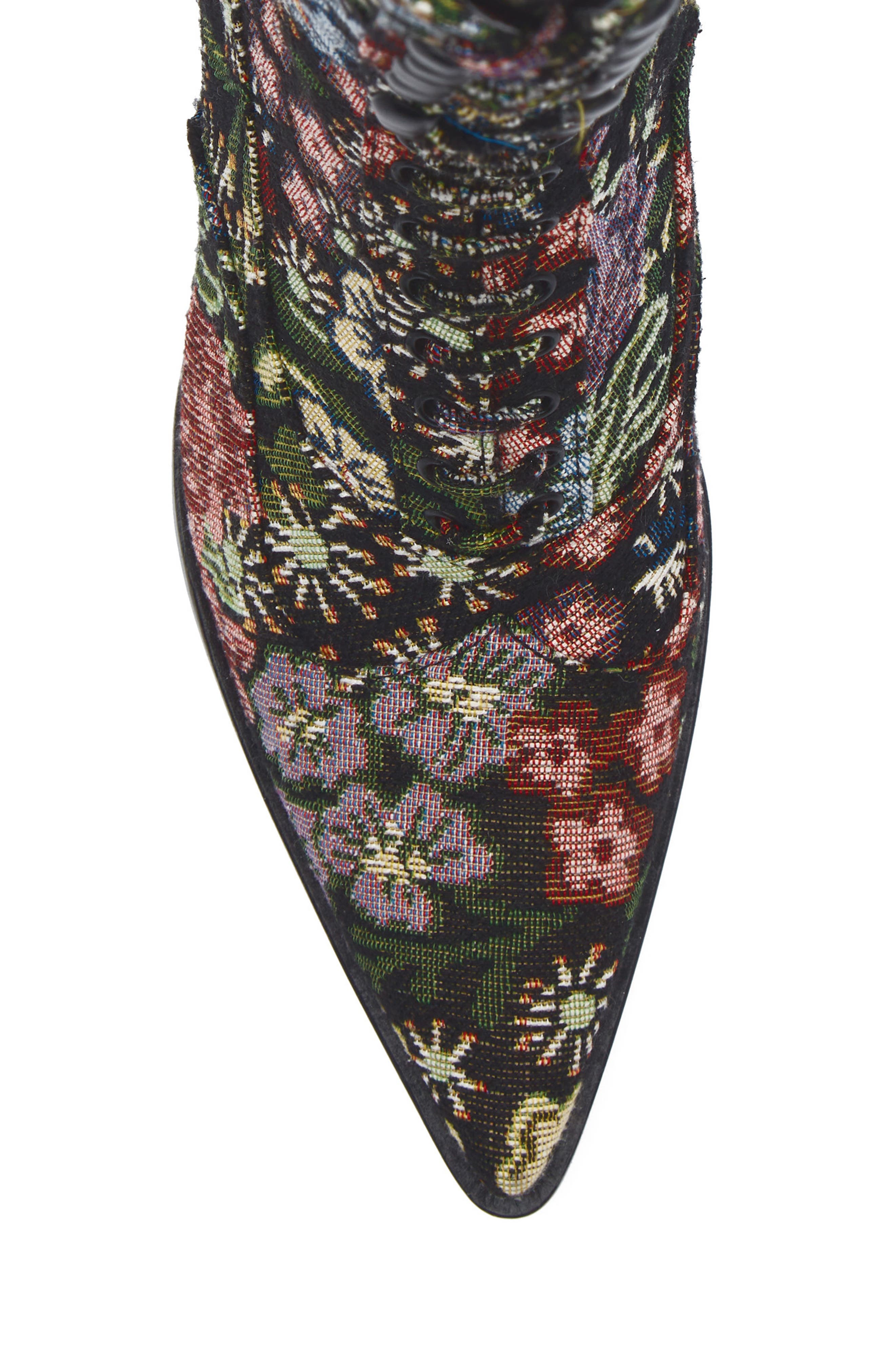 Jeffrey Campbell Maysville Bootie, Alternate, color, Black Floral Tapestry