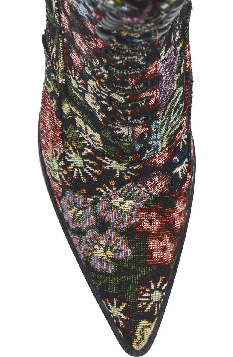 Jeffrey Campbell Maysville Bootie, Alternate, color, Black Floral Tapestry