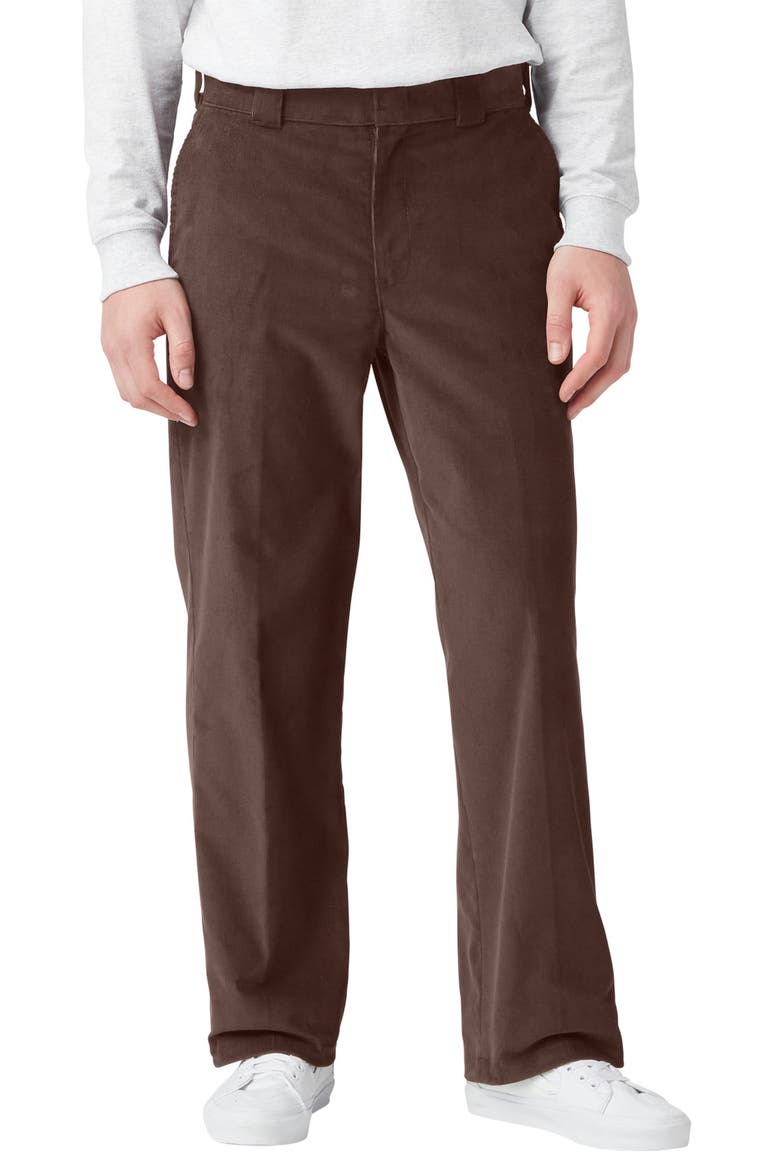 Flat Front Corduroy Pants, Main, color, CHOCOLATE BROWN