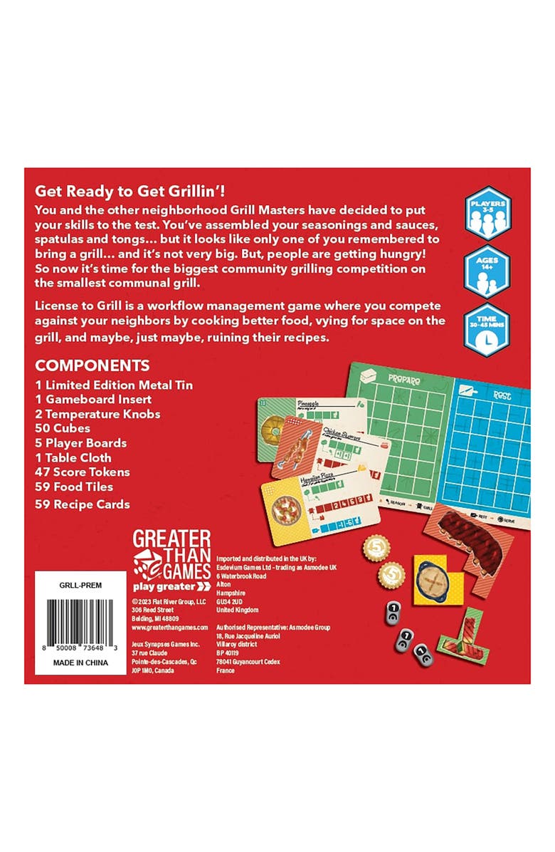 Greater Than Games License To Grill Premium Edition, Kids, Alternate, color, Multicolored