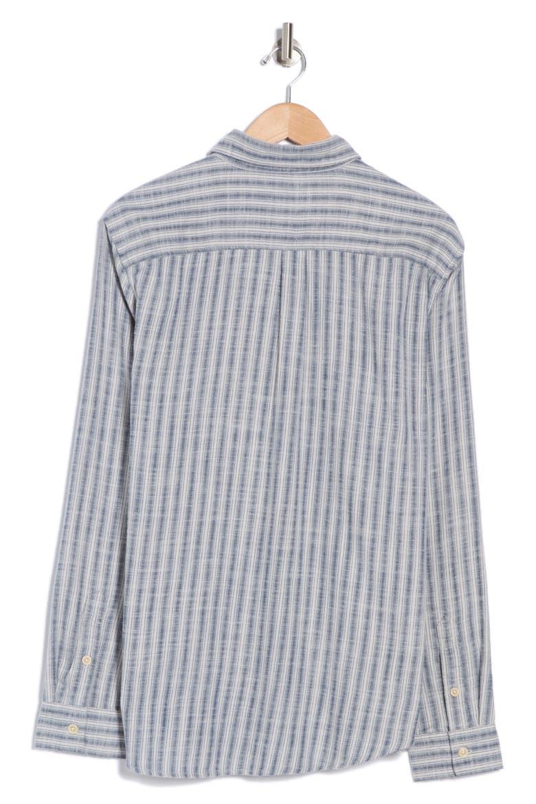 Stripe Ballona Cotton Button-Up Shirt, Alternate, color, BLUE STRIPE