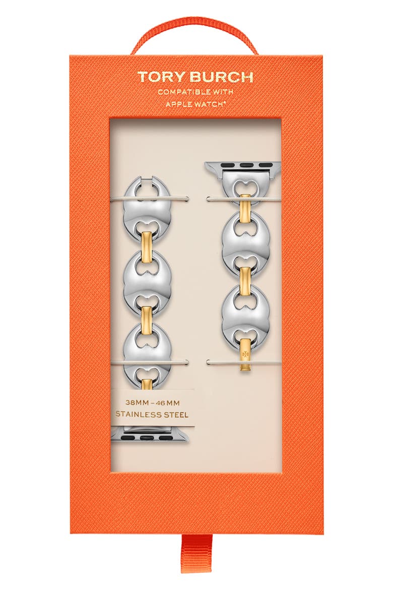The Double T Link Two-Tone 18mm Apple Watch® Bracelet Watchband, Alternate, color, TWO TONE