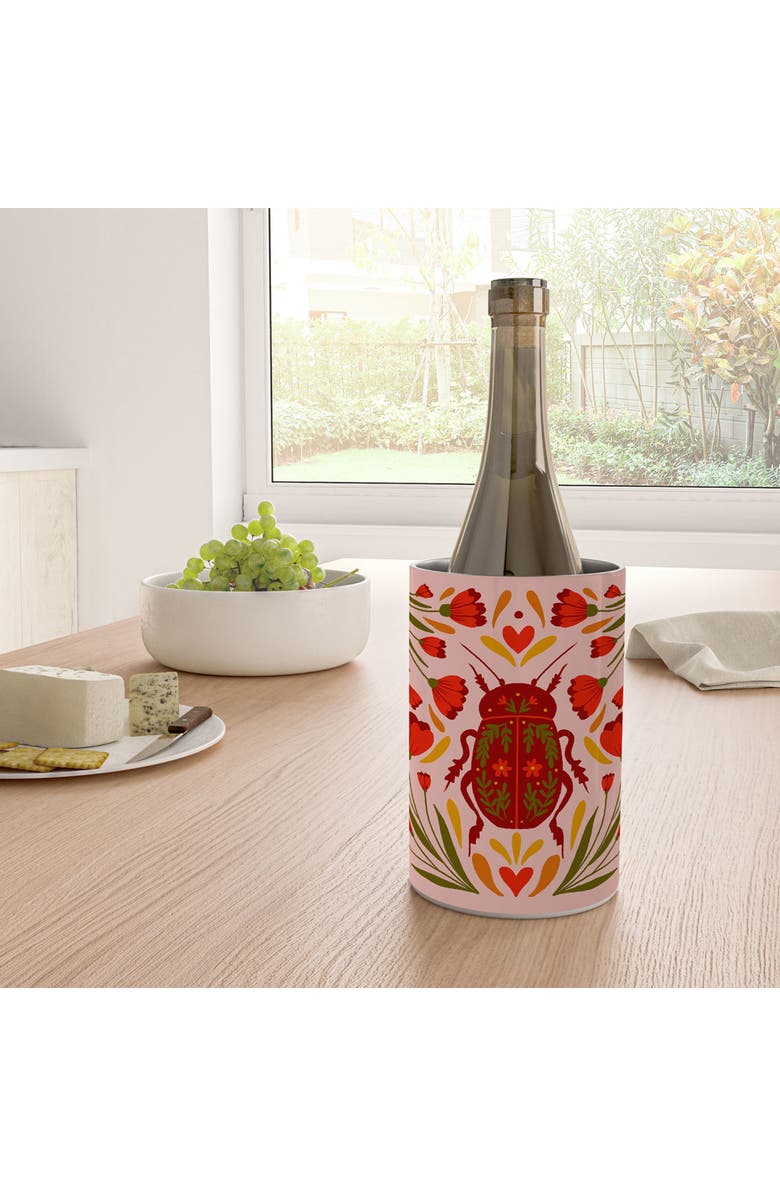 Deny Designs Beetle with Flowers Wine Chiller Canister, Alternate, color, Red