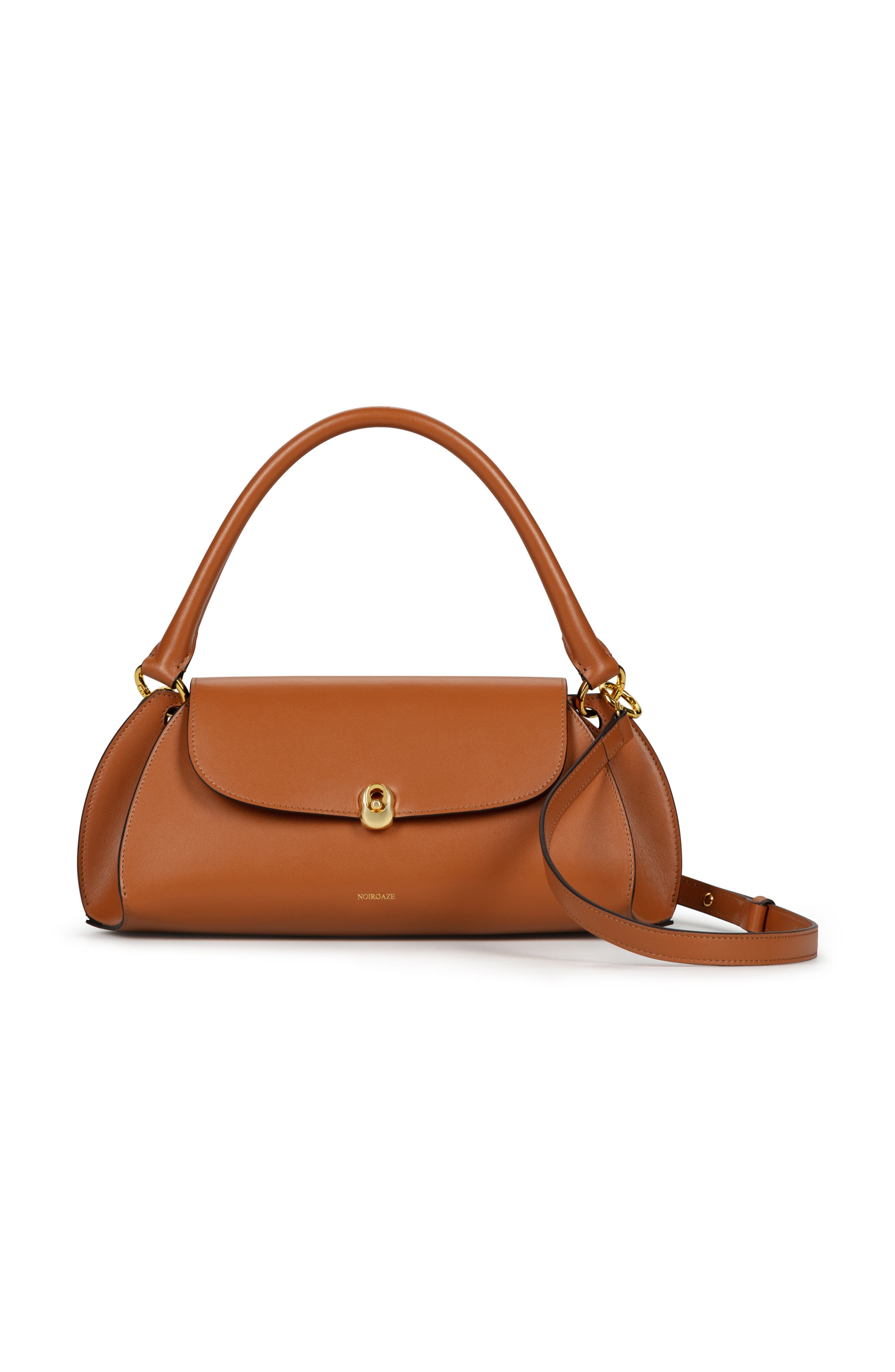 NOIRGAZE Scallop Calf Leather Bag, Main, color, Tan