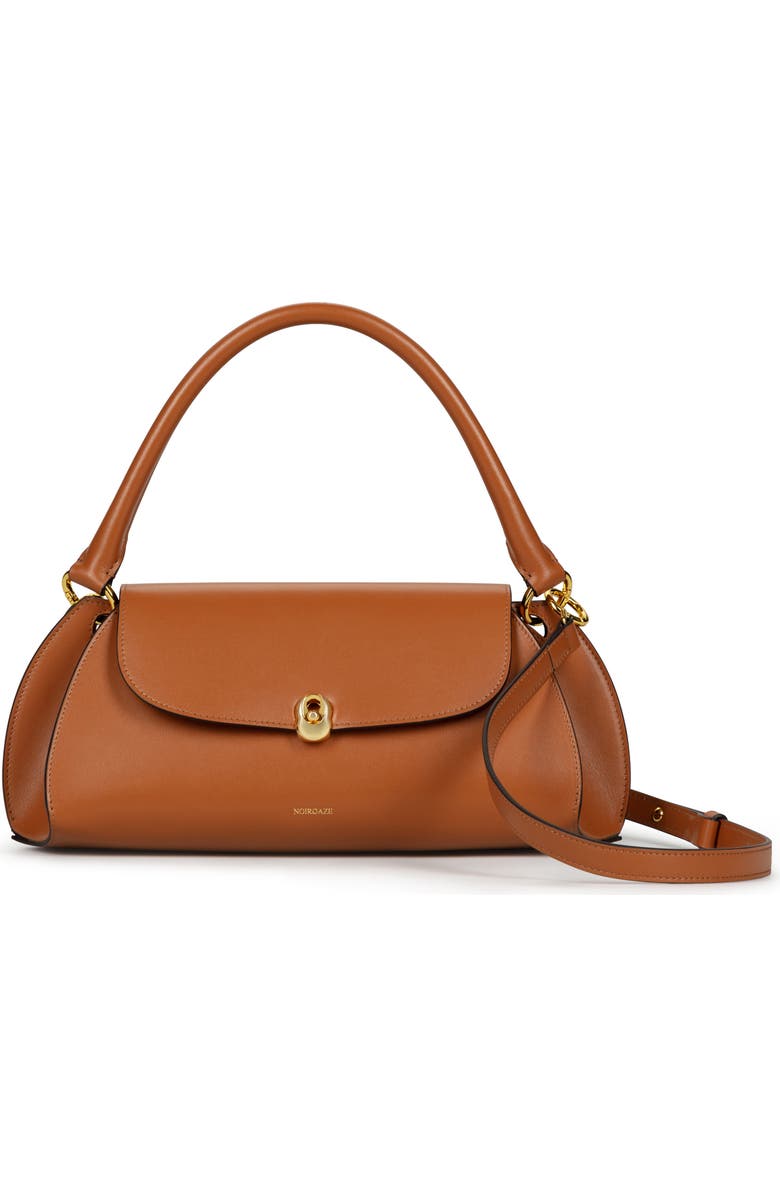 NOIRGAZE Scallop Calf Leather Bag, Main, color, Tan