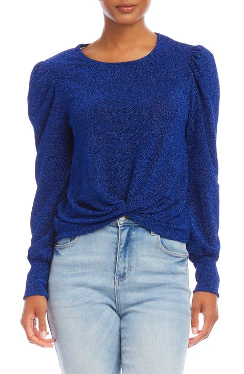 Metallic Twist Front Top (Regular & Petite)