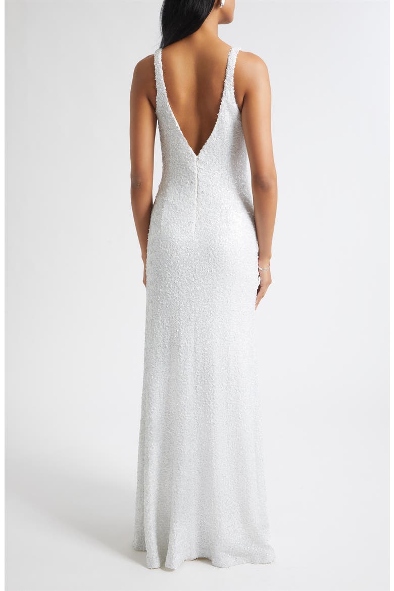 Heather Sequined Gown, Alternate, color, IVORY SEQUIN
