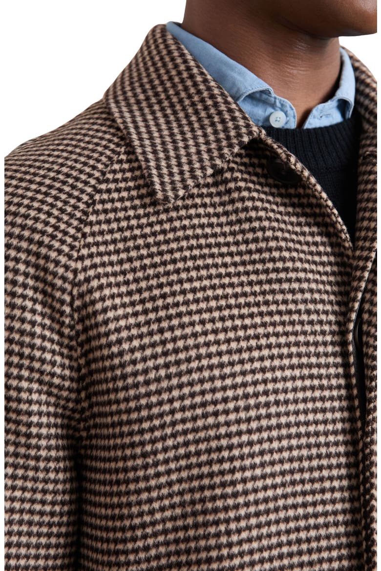 Morpeth Houndstooth Check Wool Blend Coat, Alternate, color, BROWN