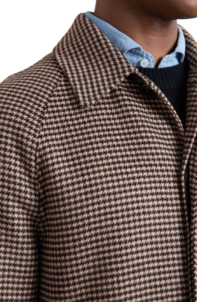 Reiss Morpeth Houndstooth Check Wool Blend Coat, Alternate, color, Brown