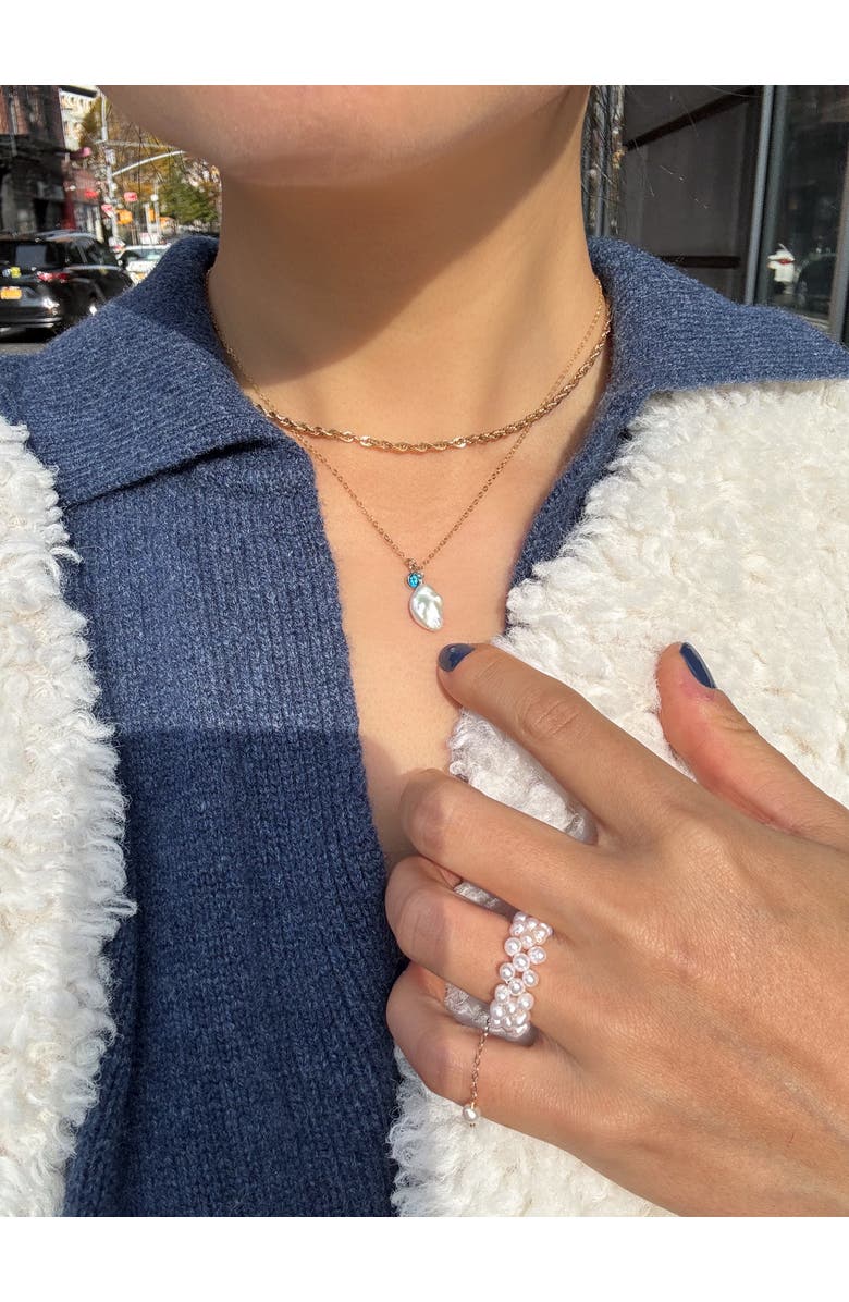 seree Skylar Baroque pearl and blue zircon necklace, Alternate, color,