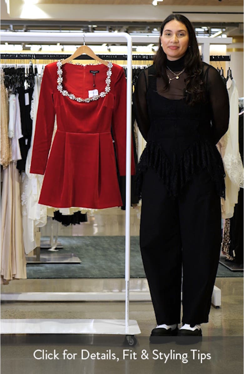 Kimberly Rhinestone Velvet Dress, sales video thumbnail