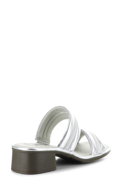 Fly London Eity Block Heel Sandal In Silver/white