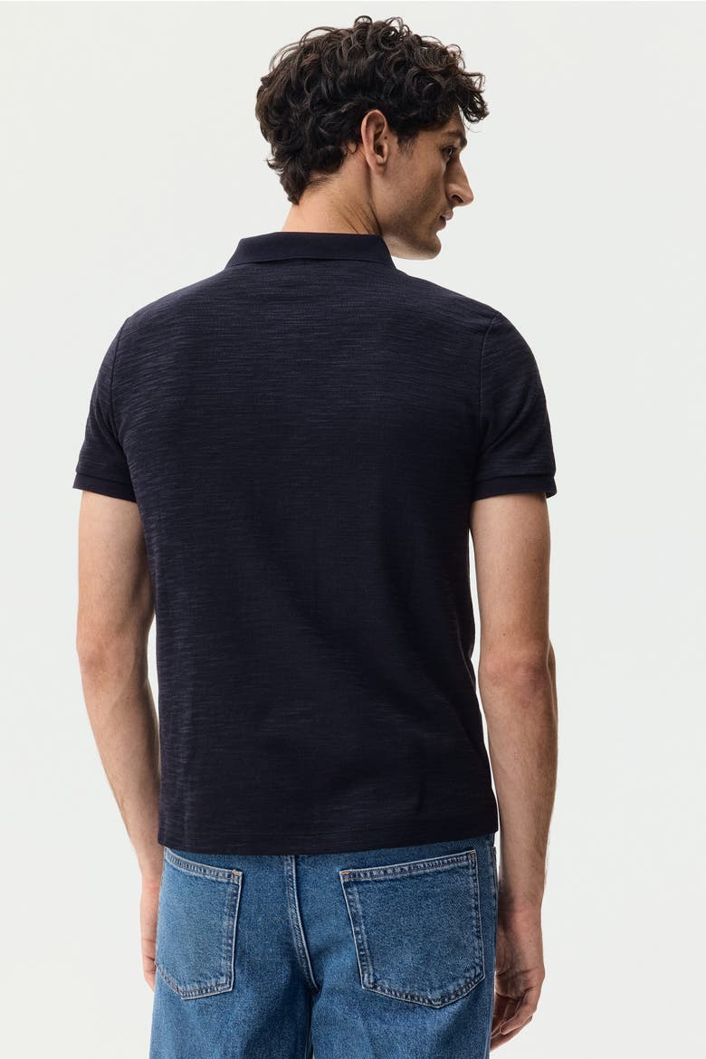 Slim Fit Jacquard-knit Polo Shirt, Alternate, color, Dark blue