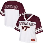 COLOSSEUM Women's Colosseum White Virginia Tech Hokies Treasure Cropped Football Jersey