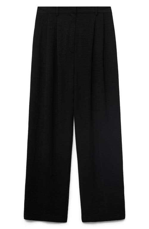 Mango Straight Fit Pleated Pants In Black