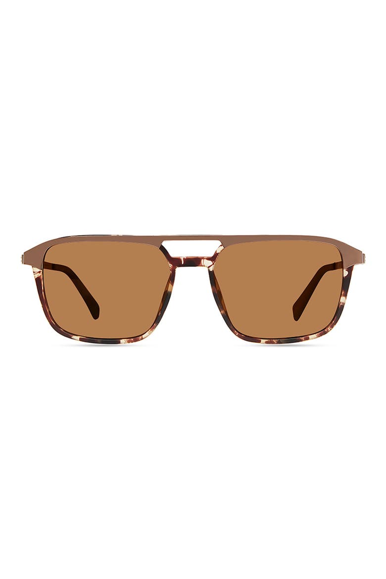 Atlas 54mm Polarized Aviator Sunglasses, Main, color, DARK TORTOISE