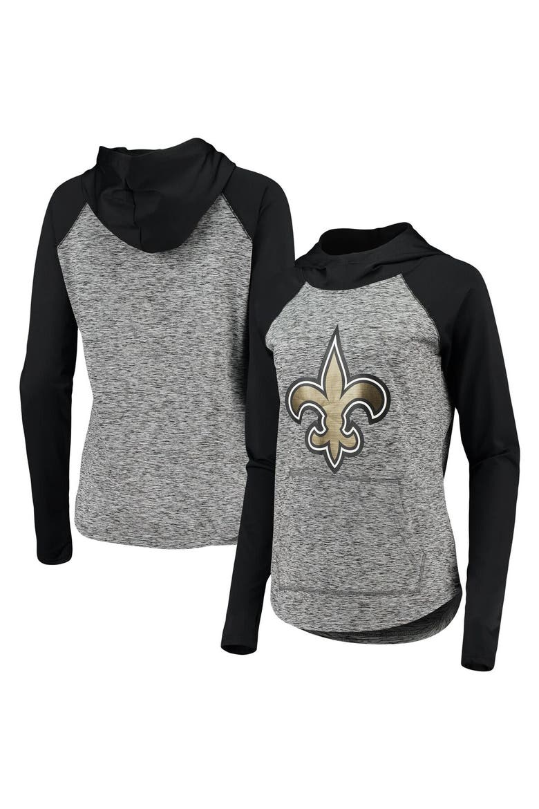 Women's G-III 4Her by Carl Banks Heathered Gray/Black New Orleans Saints Championship Ring Pullover Hoodie, Main, color, Heather Gray