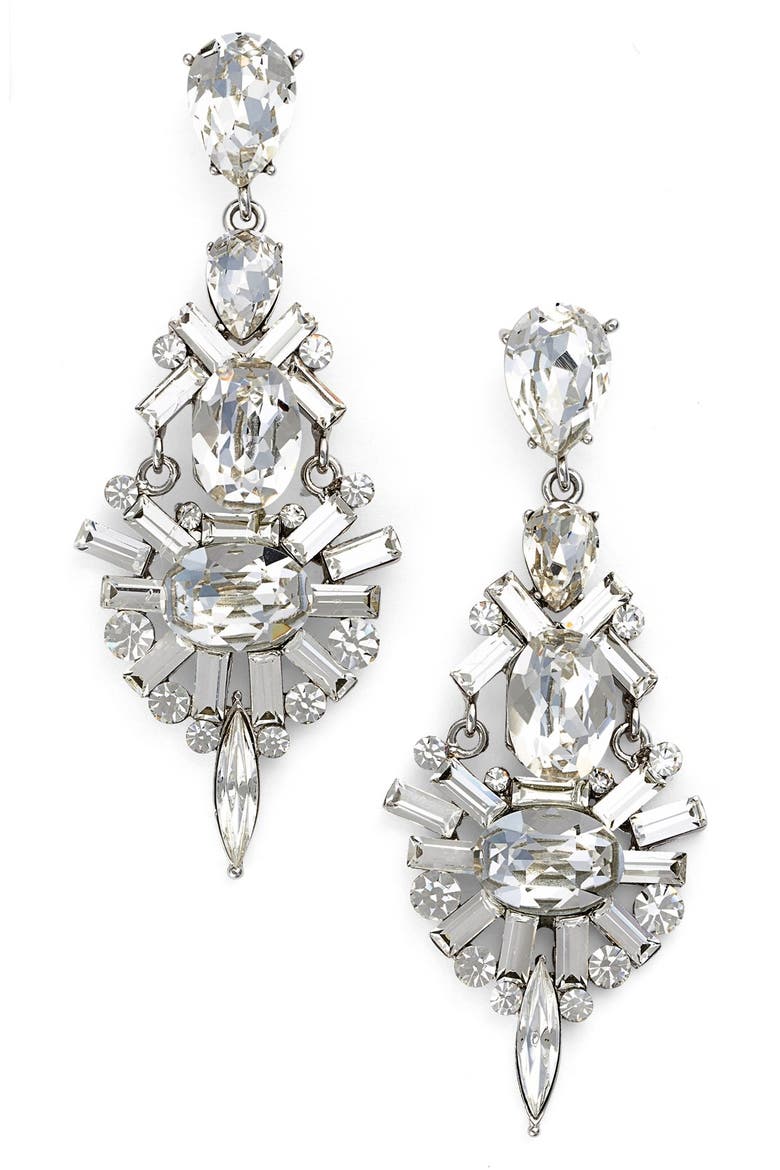 Chandelier Earrings, Main, color, SILVER