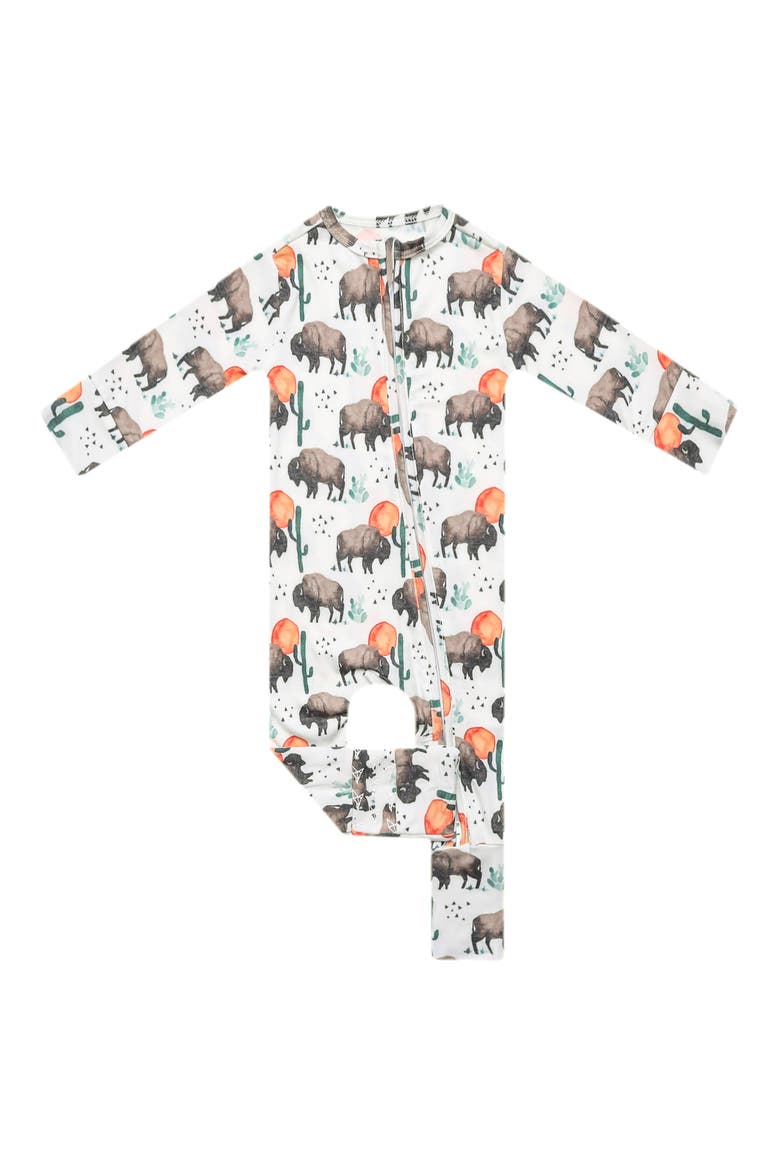 Bison Print Convertible Footie, Main, color, BISON