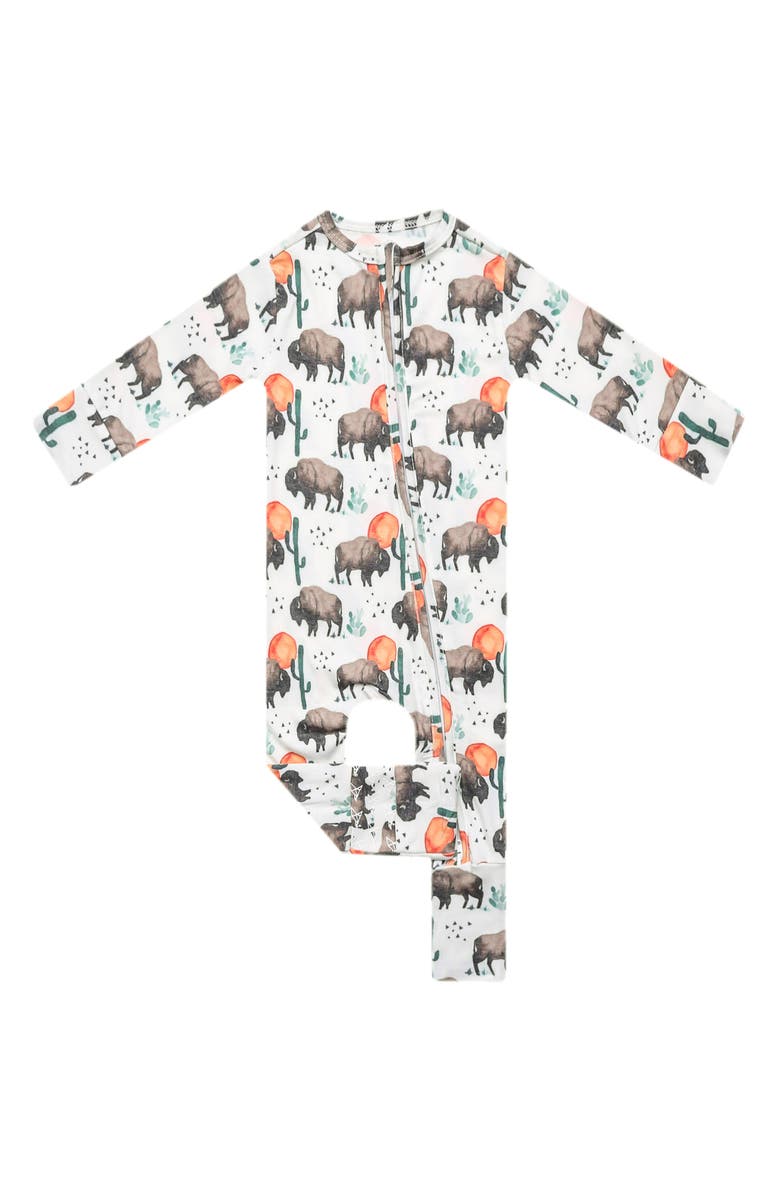 Copper Pearl Bison Print Convertible Footie, Main, color, Bison