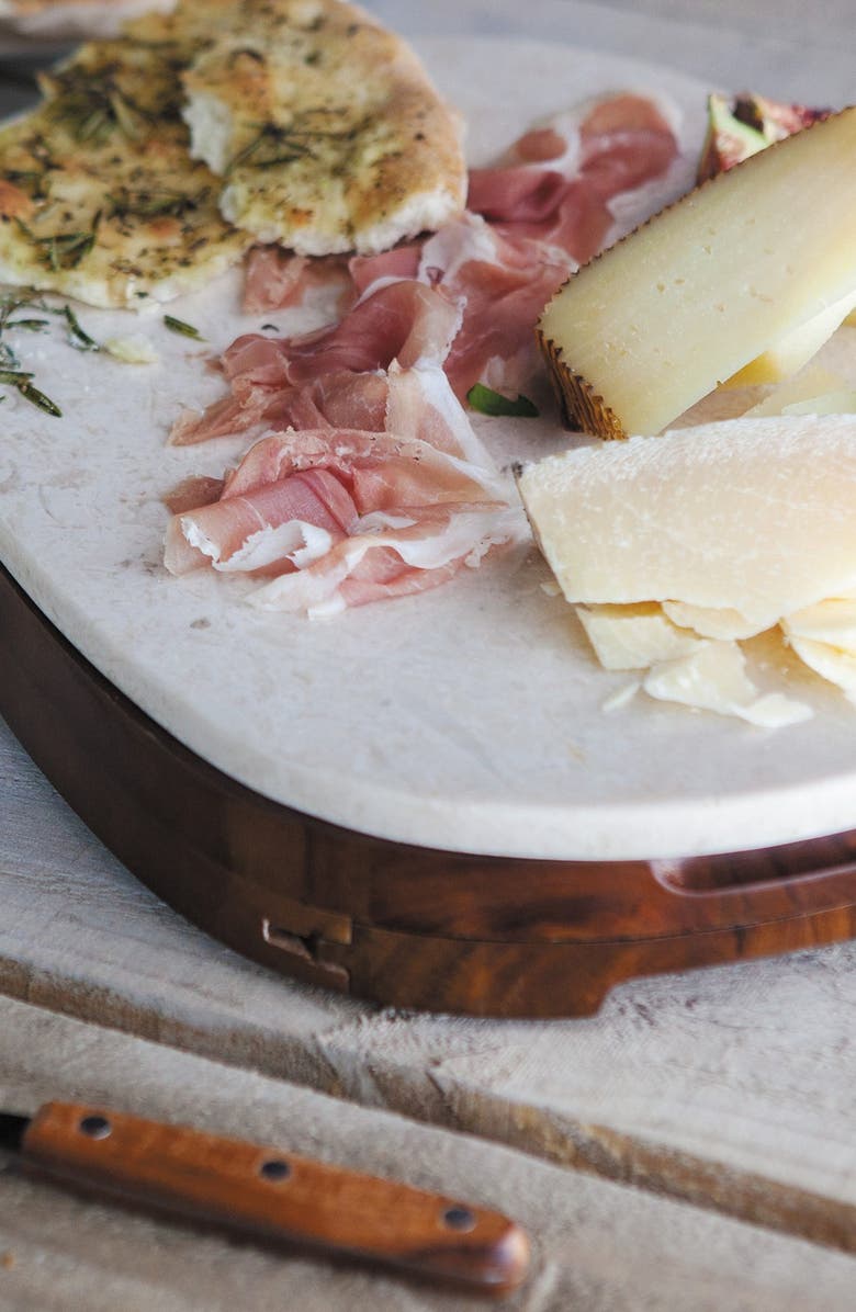 Picnic Time 'Legacy Heritage Collection by Fabio Viviani - Carrara' Marble & Wood Cheese Board, Alternate, color, 