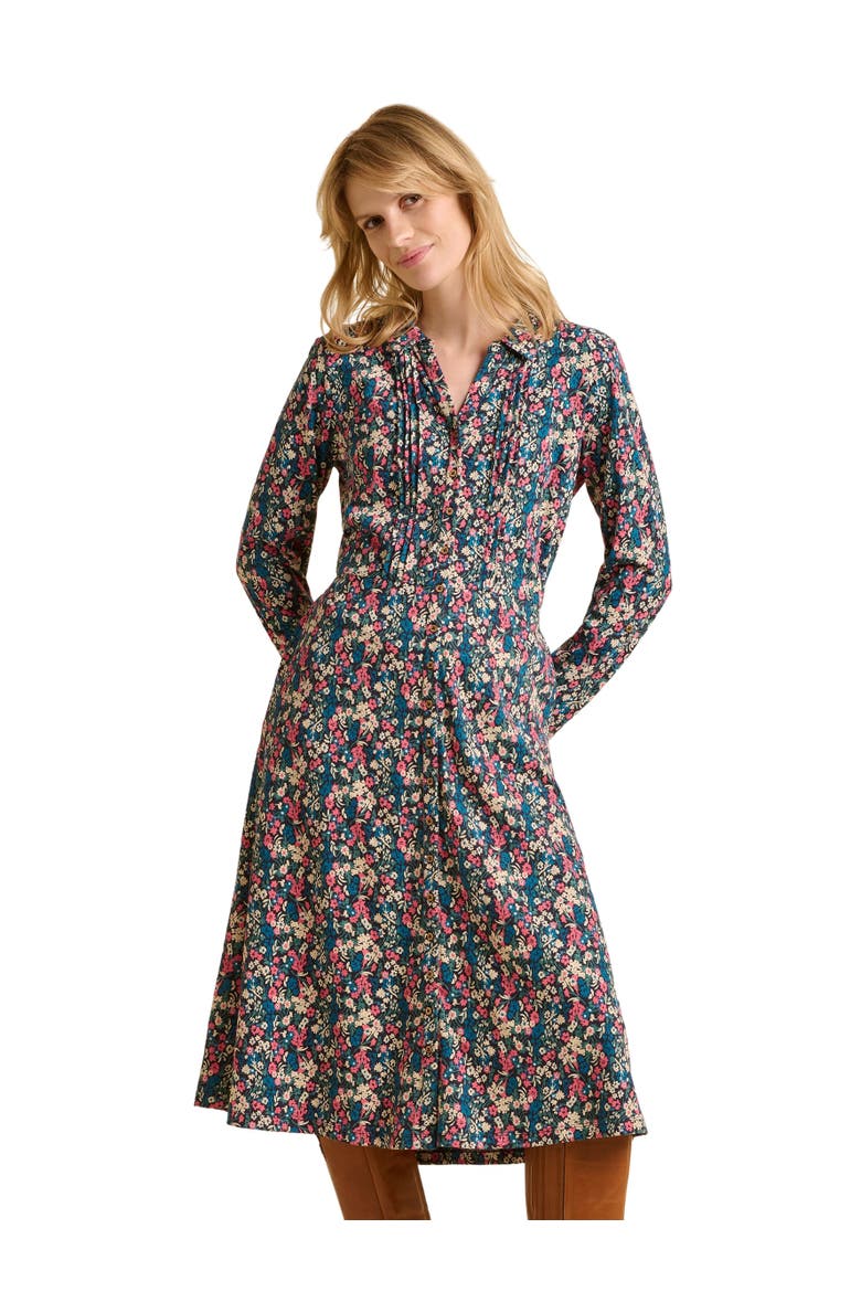 Charlotte Long Sleeve Shirt Midi Dress, Main, color, Multi