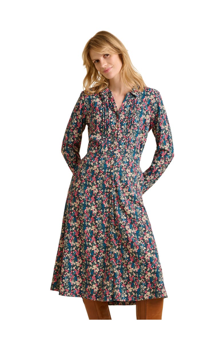 Brakeburn Charlotte Long Sleeve Shirt Midi Dress, Main, color, Multi