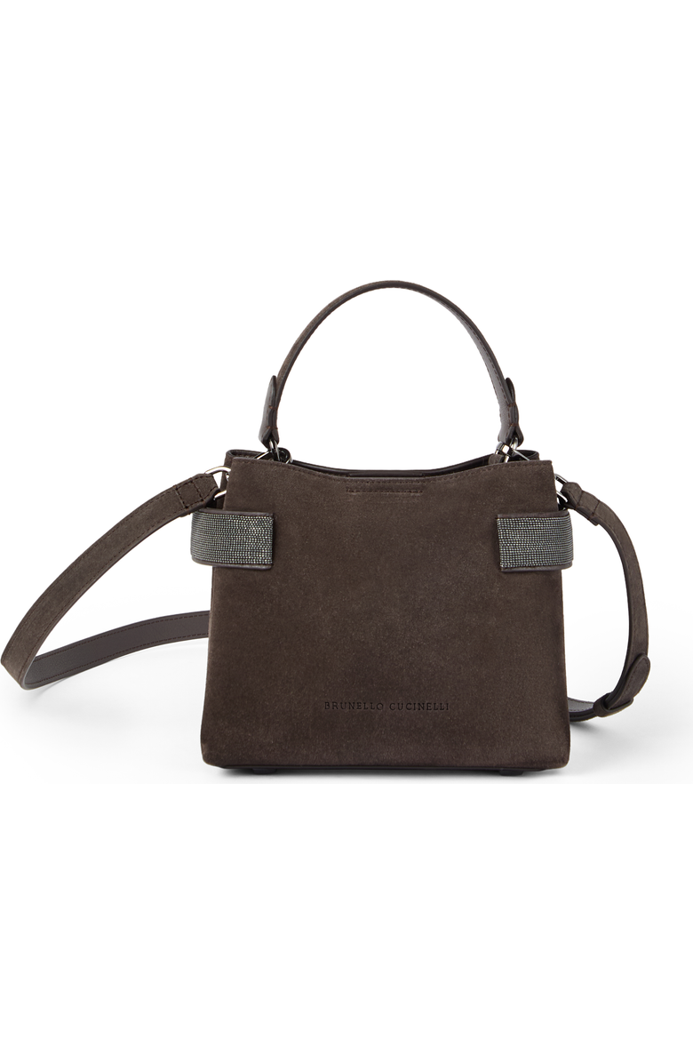 Brunello Cucinelli Small Top-Handle Essence bag, Main, color, Pine Cone Brown
