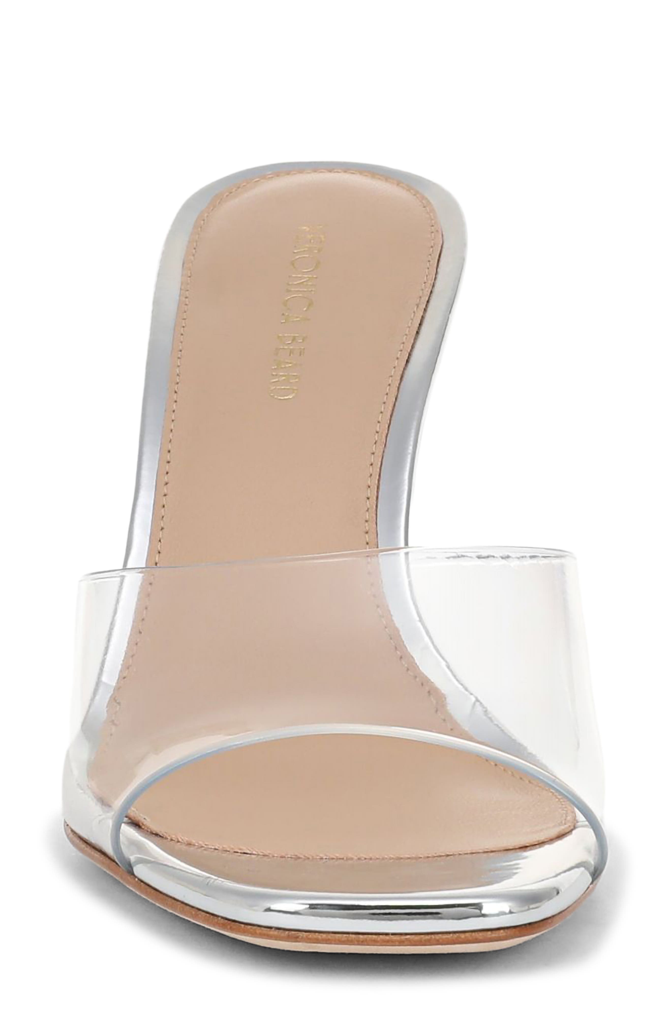 Veronica Beard Asha Wedge Sandal, Alternate, color, Clear/ Silver