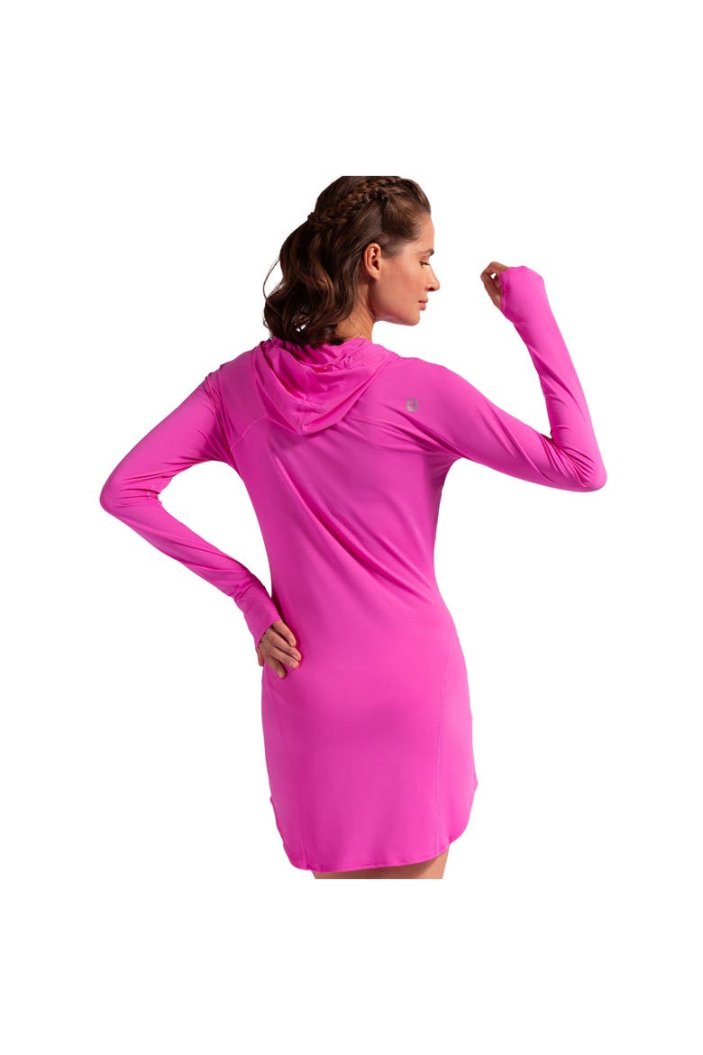 Women's Long Sleeve Sun and UV Protection Hoodie Dress Relaxed, Alternate, color, Bubble Gum