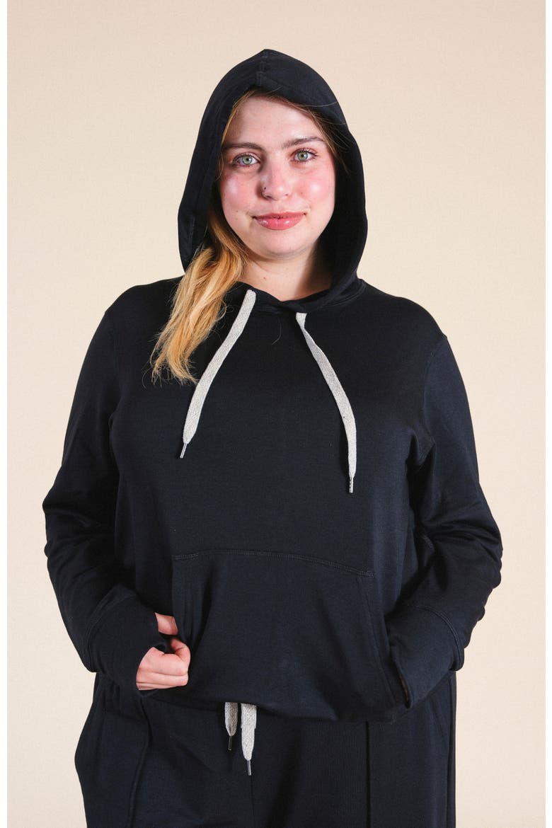 Plus Betty Modal Hoodie, Alternate, color, Black