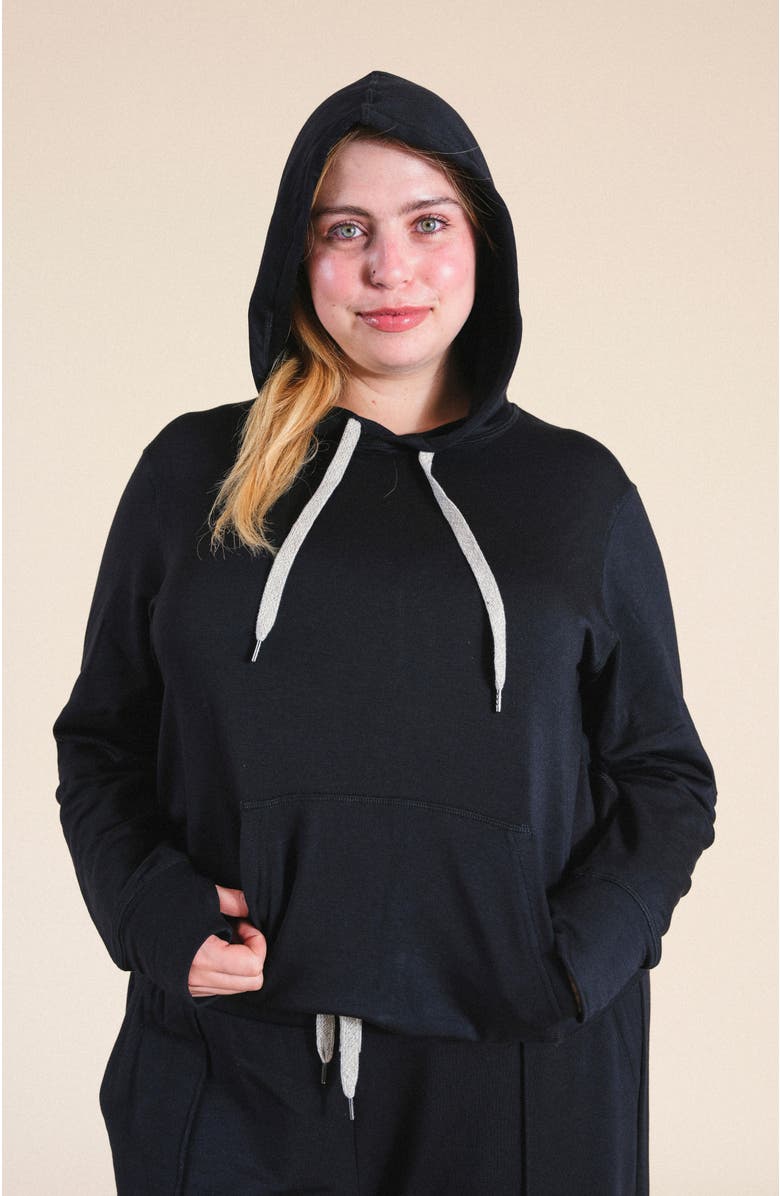POPLINEN Plus Betty Modal Hoodie, Alternate, color, Black