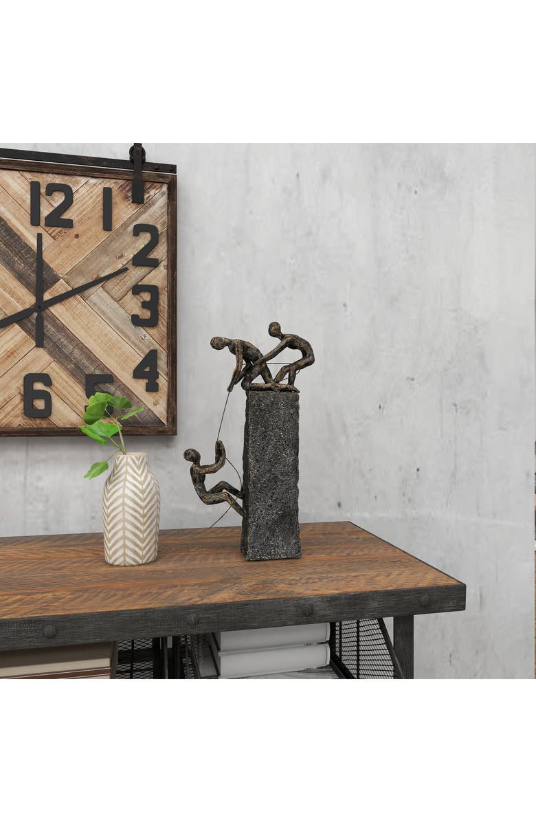 WILLOW ROW Gray Polystone Climbing People Sculpture, Alternate, color, 