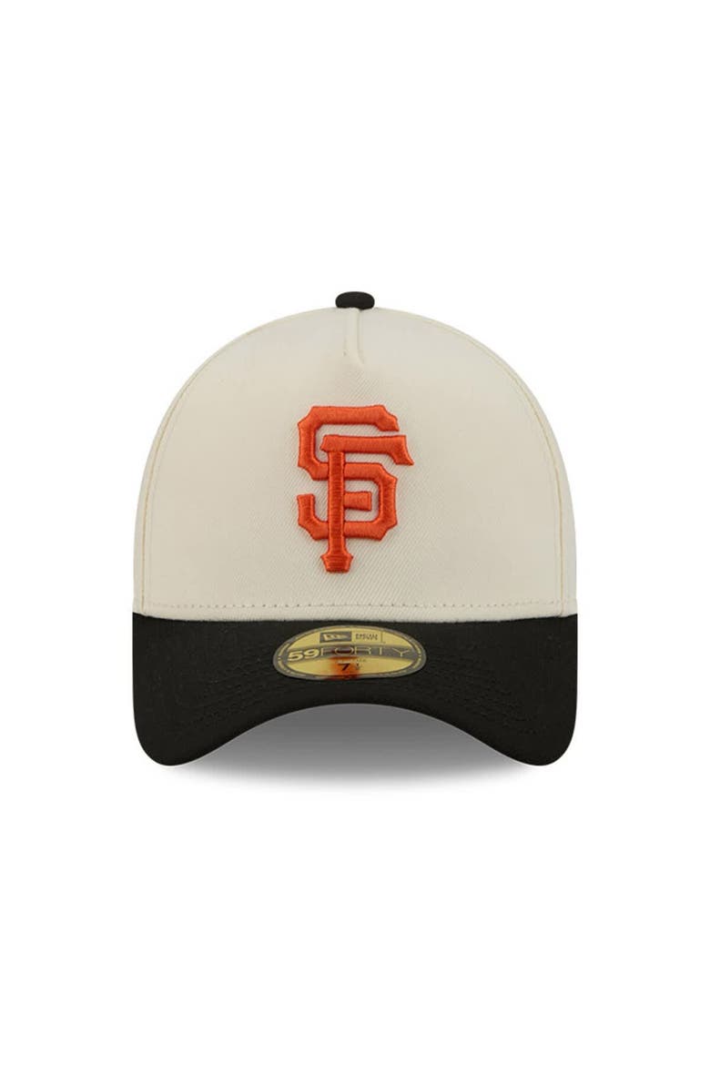 Men's New Era  Cream San Francisco Giants Chrome A-Frame 59FORTY Fitted Hat, Alternate, color, Cream