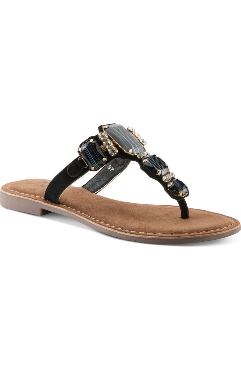 AZURA BY SPRING STEP Agates Sandal, Main, color, Black Suede