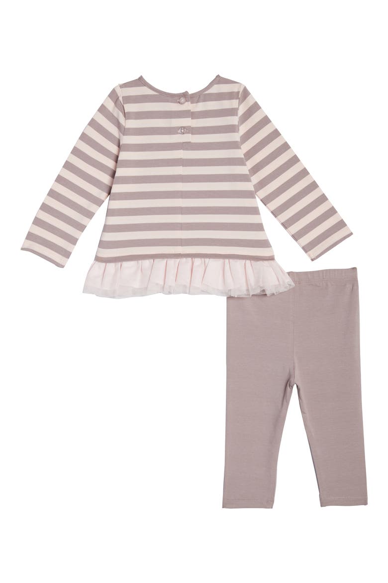 Sequin Star Stripe Tunic & Leggings Set, Alternate, color, TAUPE/ PINK