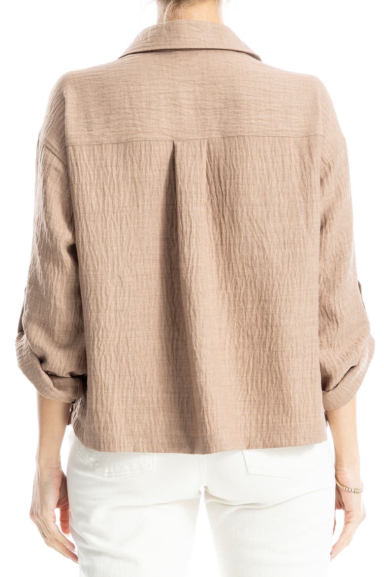 Collared Textured Shirt, Alternate, color, MUSHROOM