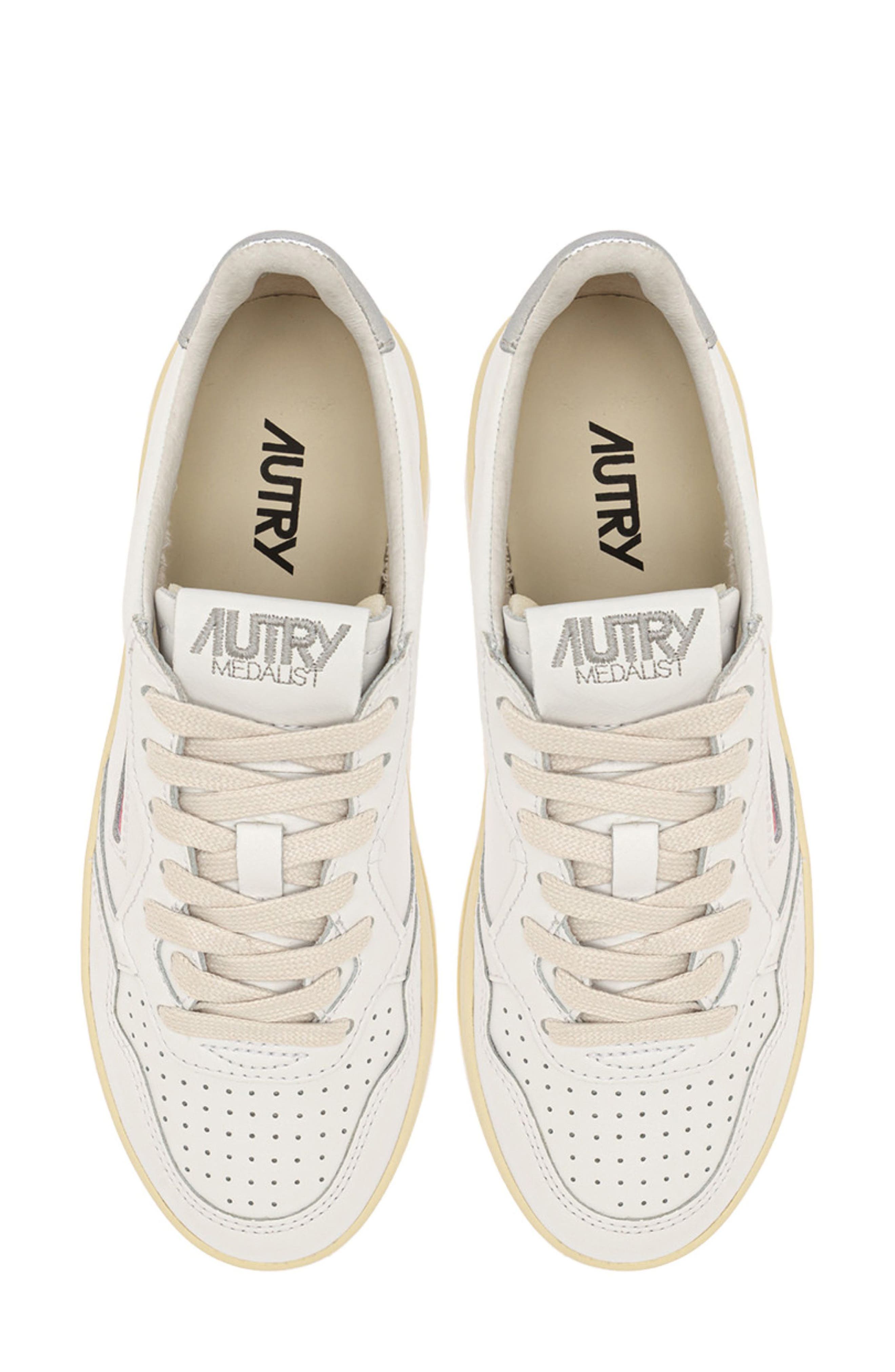 Medalist Sneaker, Alternate, color, WHITE/ SILVER