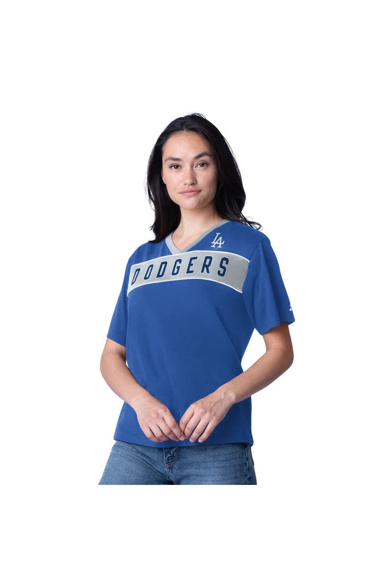 STARTER Women's Starter Royal Los Angeles Dodgers Game Day V-Neck T-Shirt, Alternate, color,