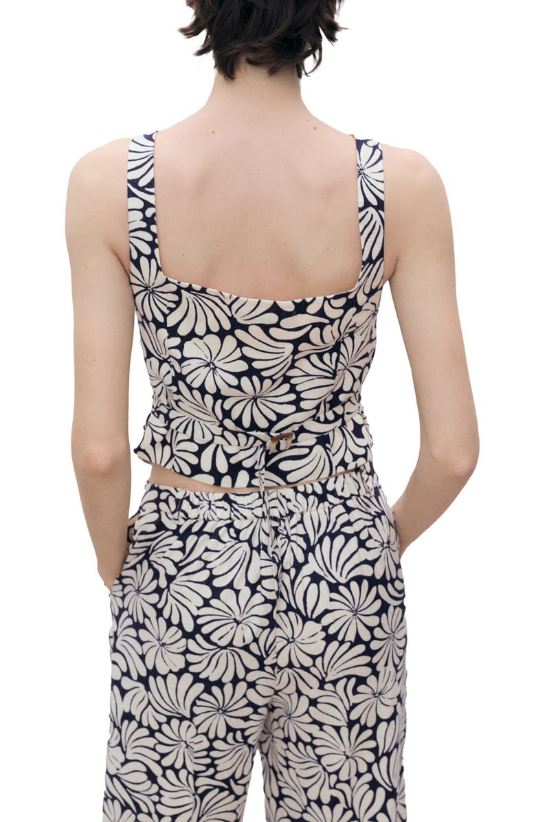 MANGO Coco Sleeveless Linen Blend Button-Up Shirt, Alternate, color, Ecru