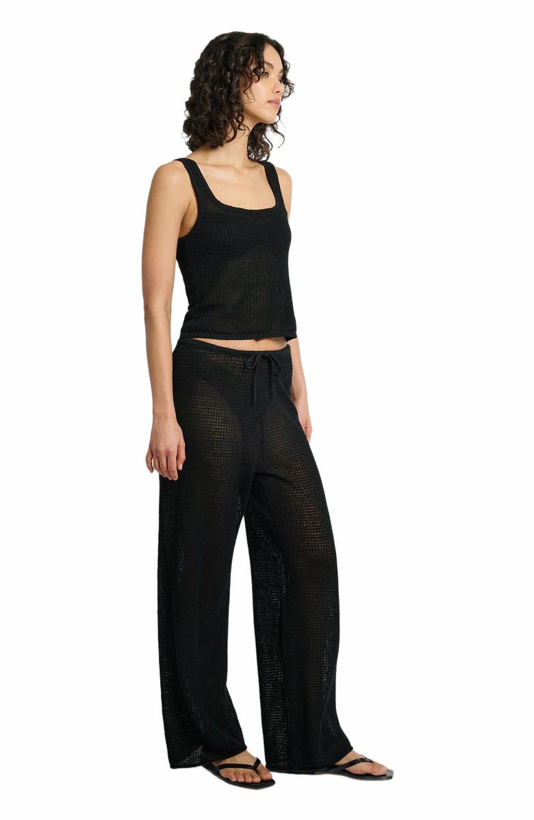 Onia Linen Knit Drawstring Pant, Main, color, Black