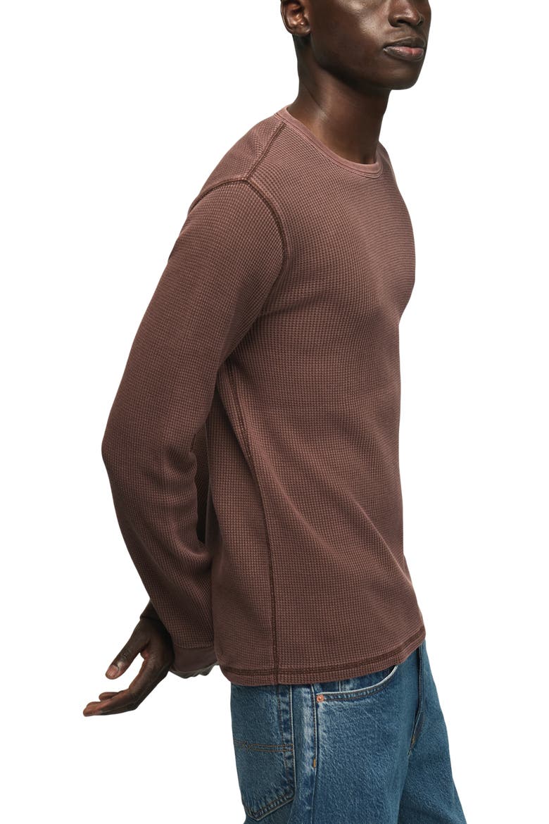 Long Sleeve Cotton Thermal T-Shirt, Alternate, color, FUDGE