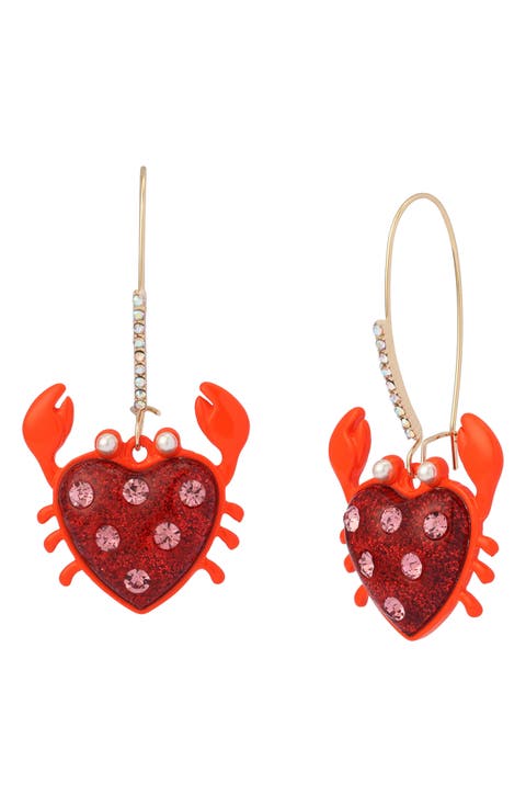 Crab Drop Earrings