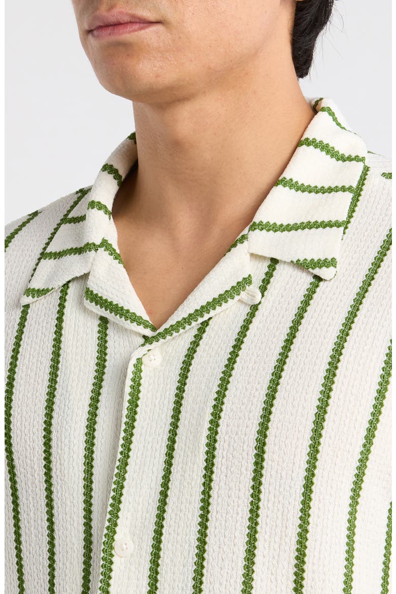 Naz Stripe Camp Shirt, Alternate, color, WHITE/ GREEN