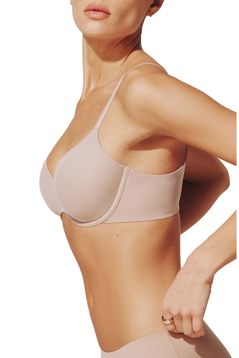 ComfortStretch Underwire Back Smoothing T-Shirt Bra, Alternate, color, TAUPE