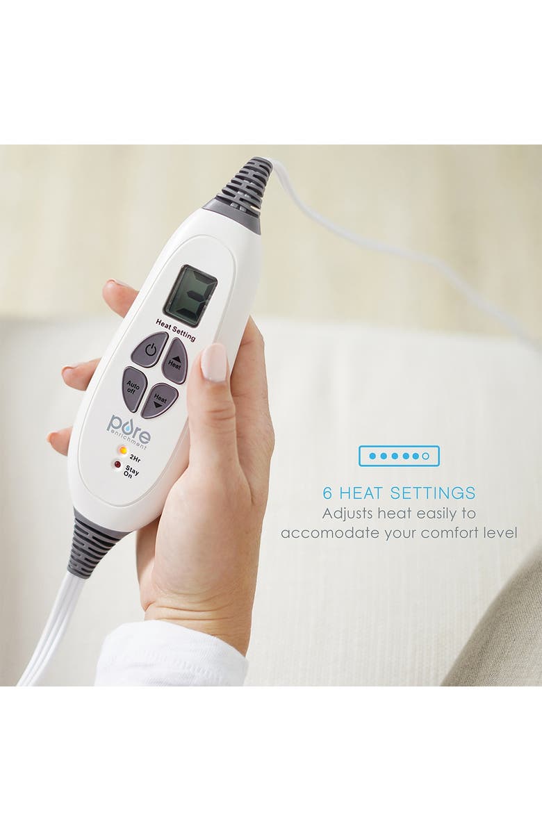 PURE ENRICHMENT PureRelief Luxe Micromink Heating Pad - Sand Waves, Alternate, color, Tan